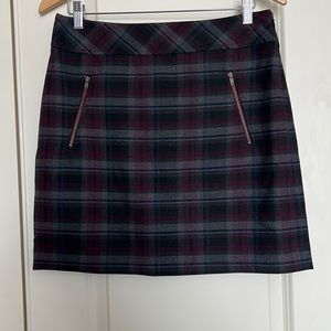 Loft Mini Plaid Skirt Gray/Purple Size 6